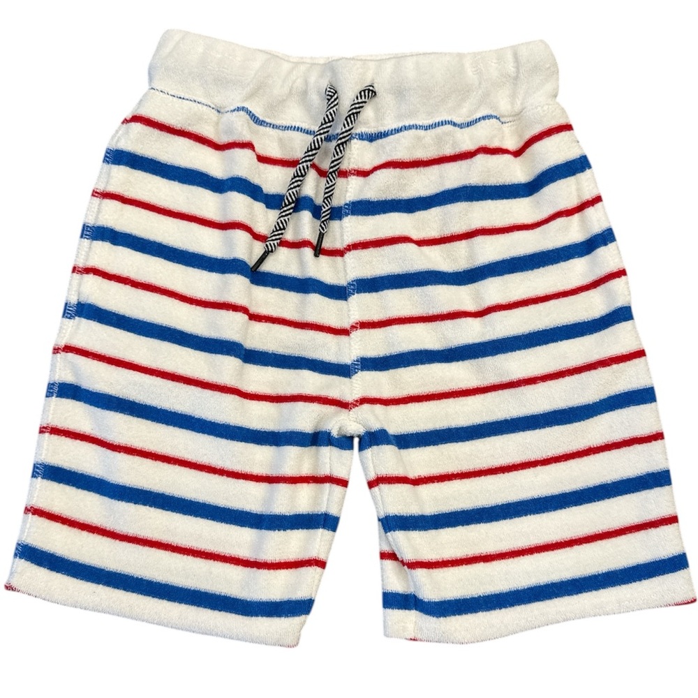 NWT Appaman Camp Shorts Red/White/Blue Stripe Drawstring Waist Pockets Youth 4T